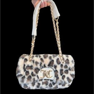 🐆 Juicy Couture GORGEOUS Fashion Vibe Flap Snow Leopard Shoulder Bag🐆NWOT